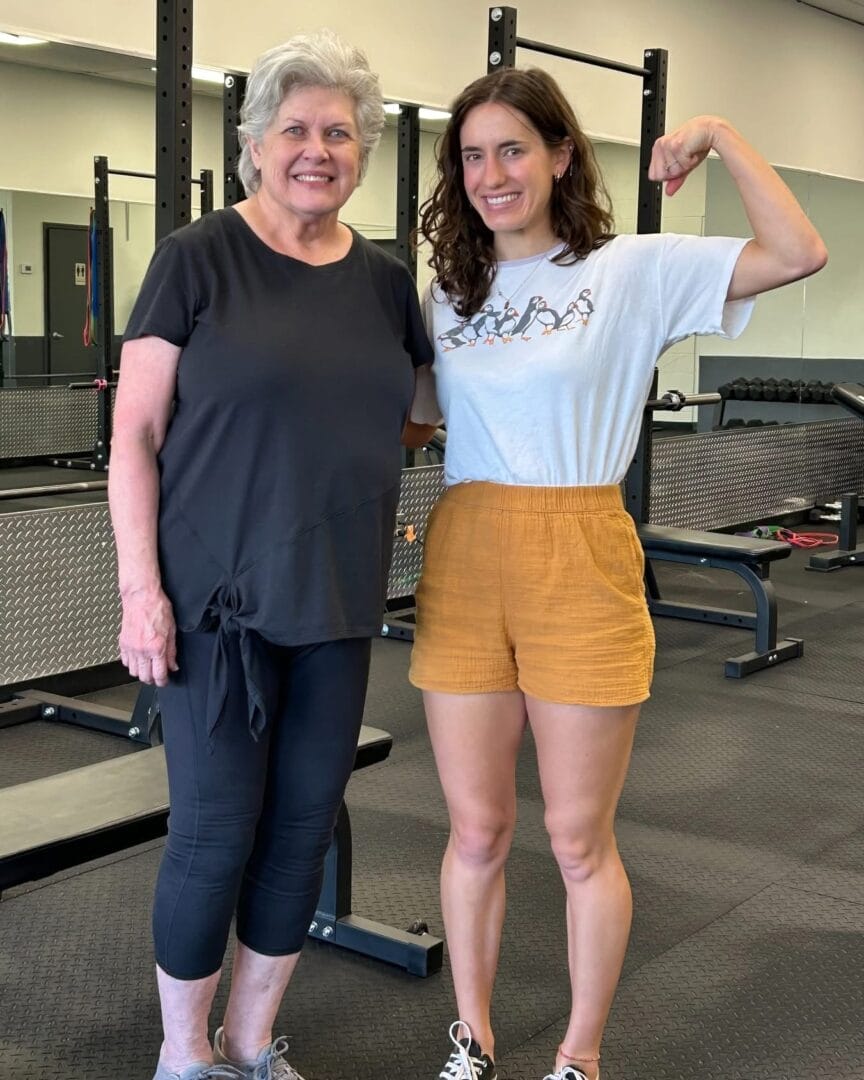 Two women at the gym